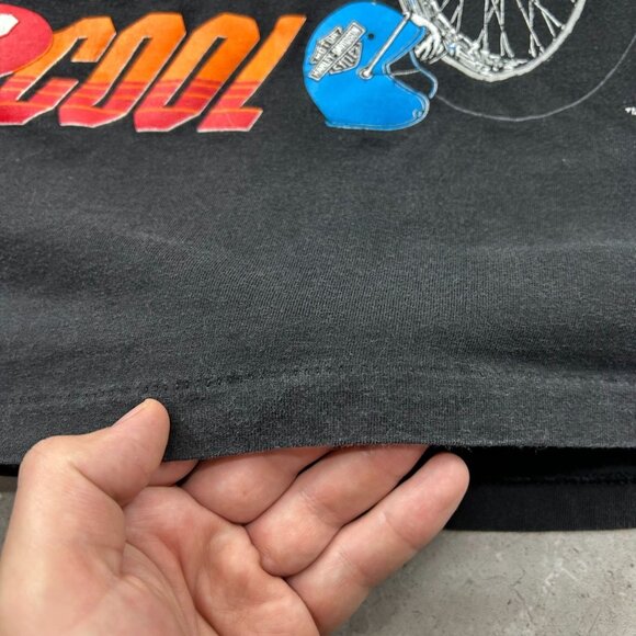 90s Vintage Harley Davidson Graphic Tee Mens XL Long Sleeve Looney Tunes USA - Picture 7 of 13